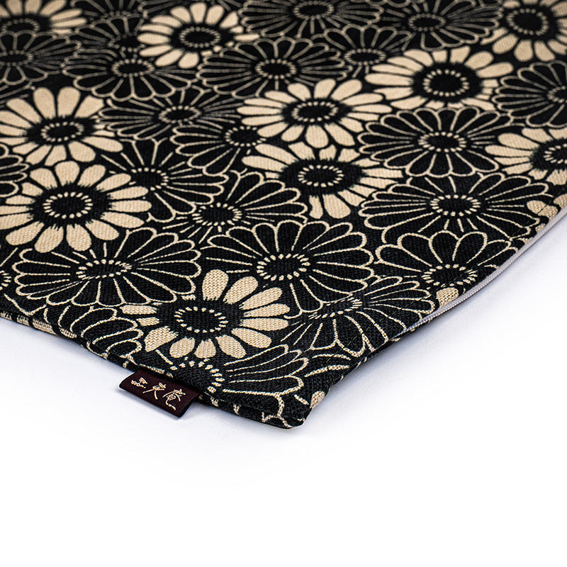 Funda de Cojín Japonesa Kikuzukushi Negra - 45x45 cm