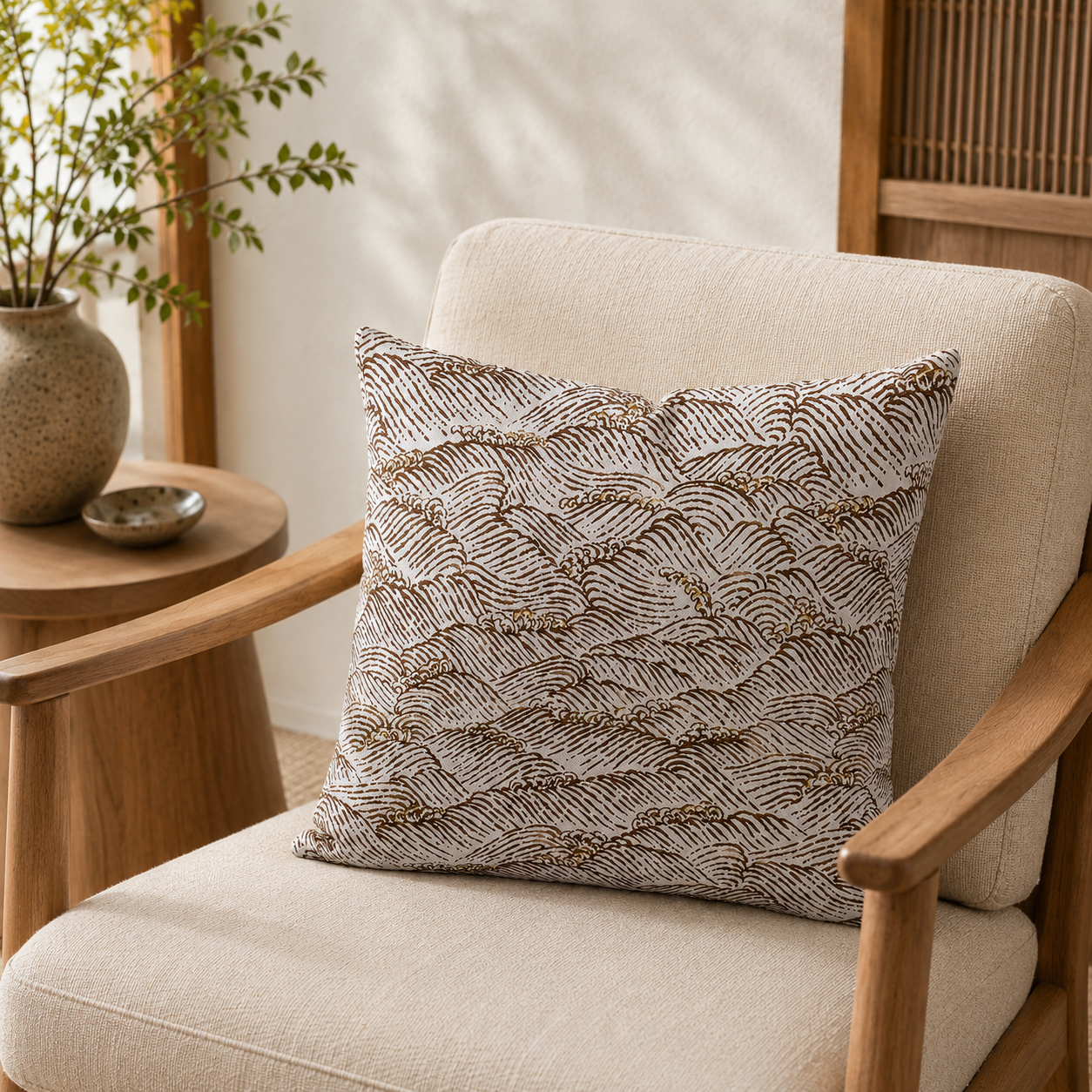 Funda de Cojín Japonesa Shiranami - 45x45 cm