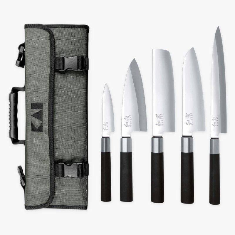 Funda para 5 Cuchillos Japoneses KAI Wasabi Negro