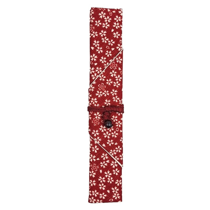 Funda Roja para Palillos Japoneses Sakura