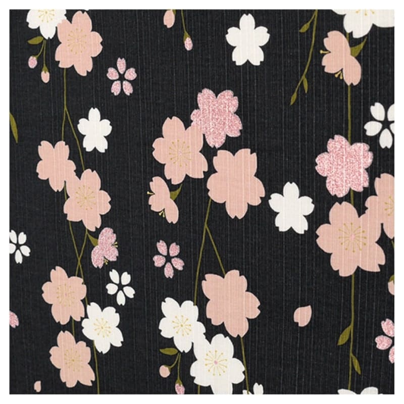 Furoshiki Japonais Sakura by Night - 90x90 cm - 90cm x 90cm