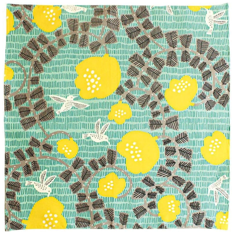 Furoshiki Japonés Verde Colibrí - 70x70 cm
