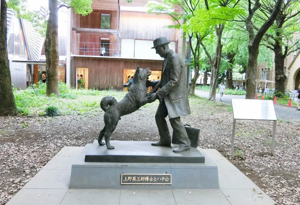Estatua de Hachiko e Hidesaburo Ueno