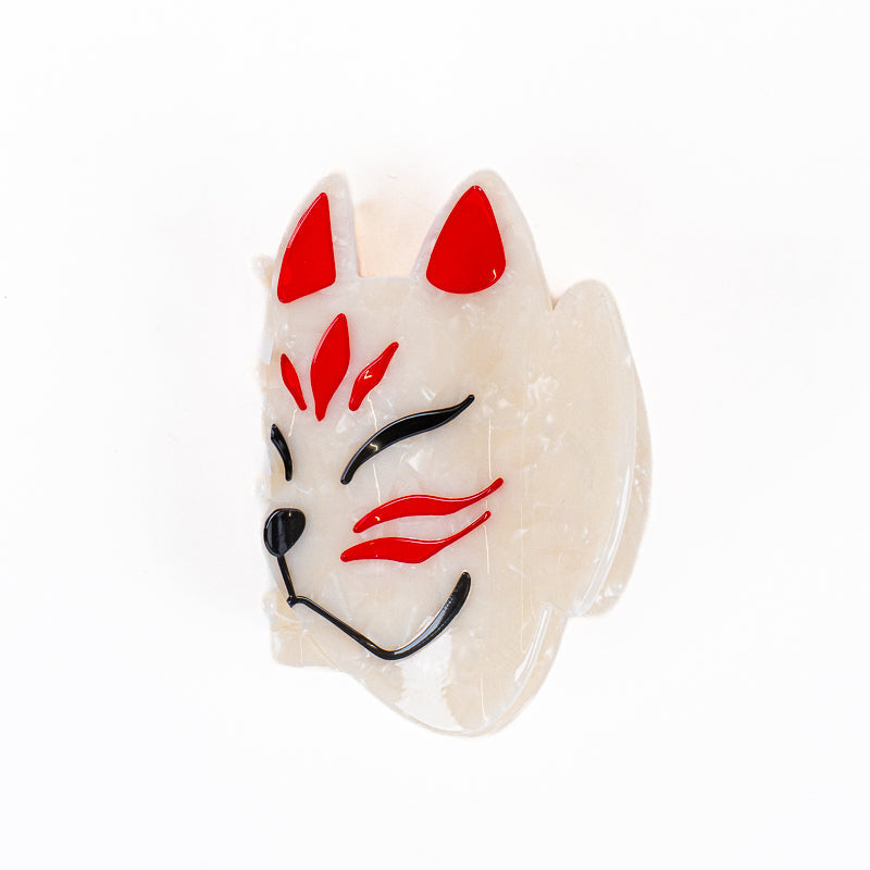 Horquilla japonesa con máscara de kitsune