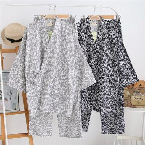 Jinbei Algodón Diseño Seigaiha