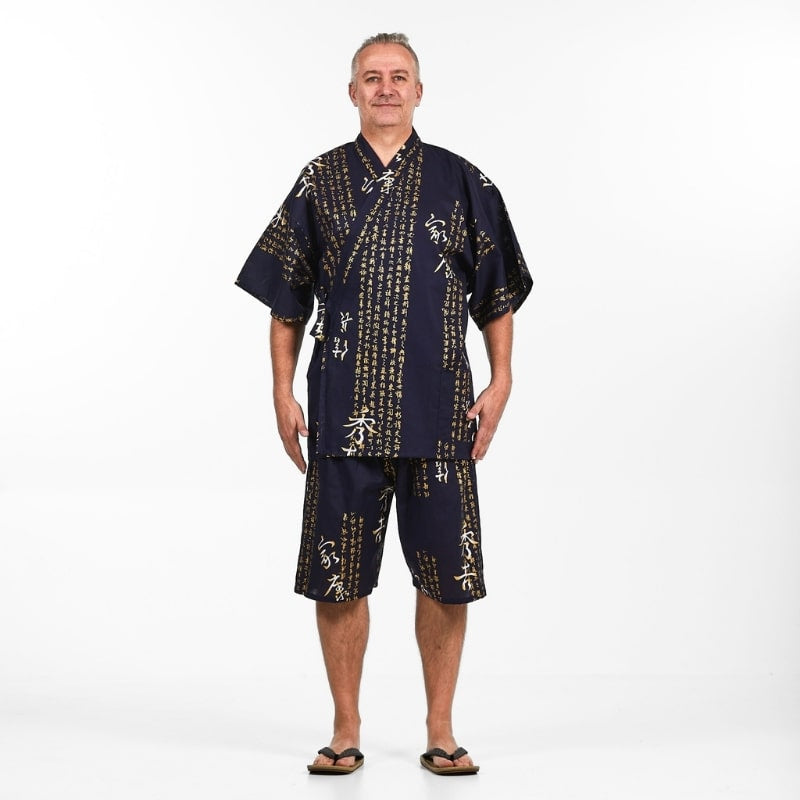 Kanji Jinbei japonés para hombre - S