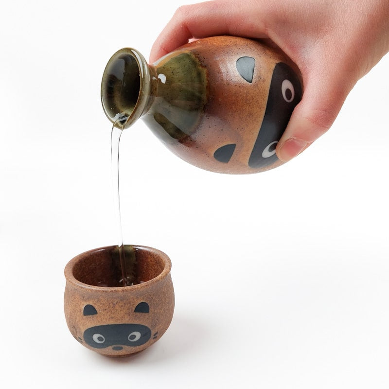 Juego de Sake Japonés Tanuki