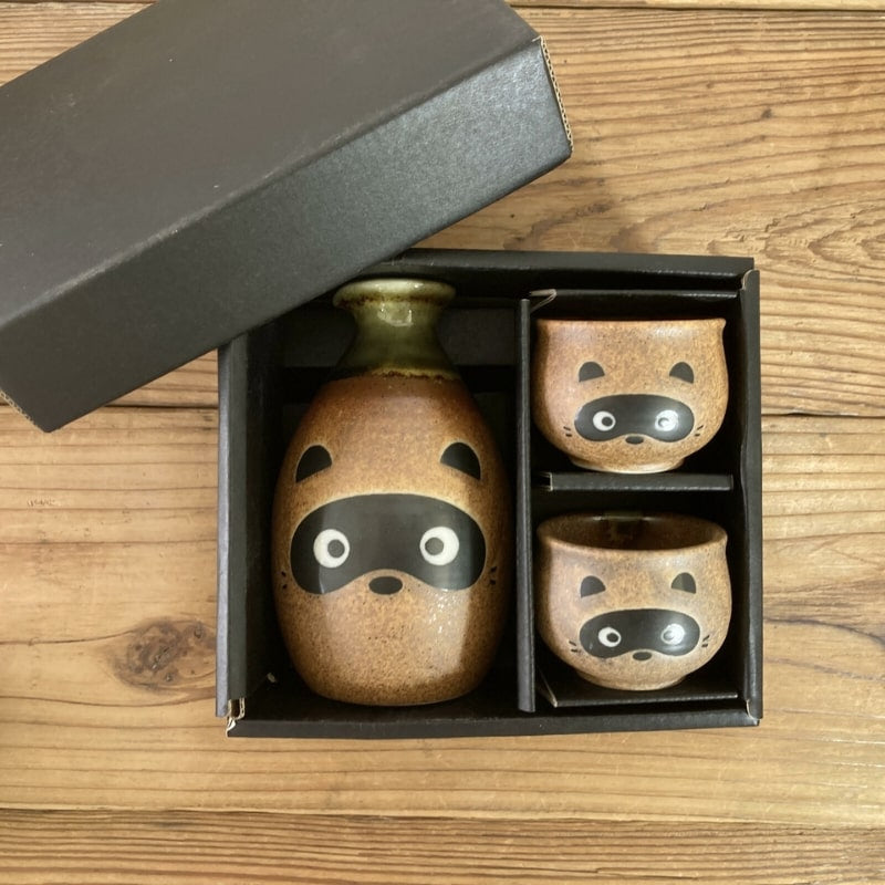 Juego de Sake Japonés Tanuki