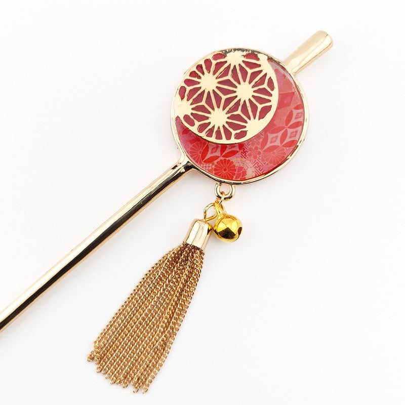 Kanzashi Japonés Asanoha Rojo