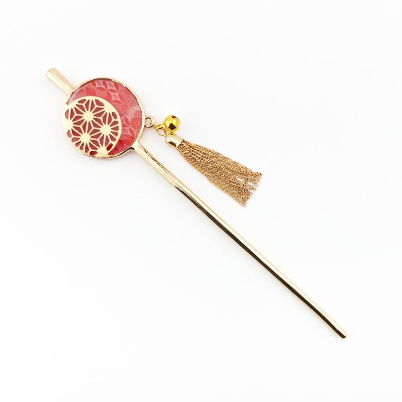 Kanzashi Japonés Asanoha Rojo