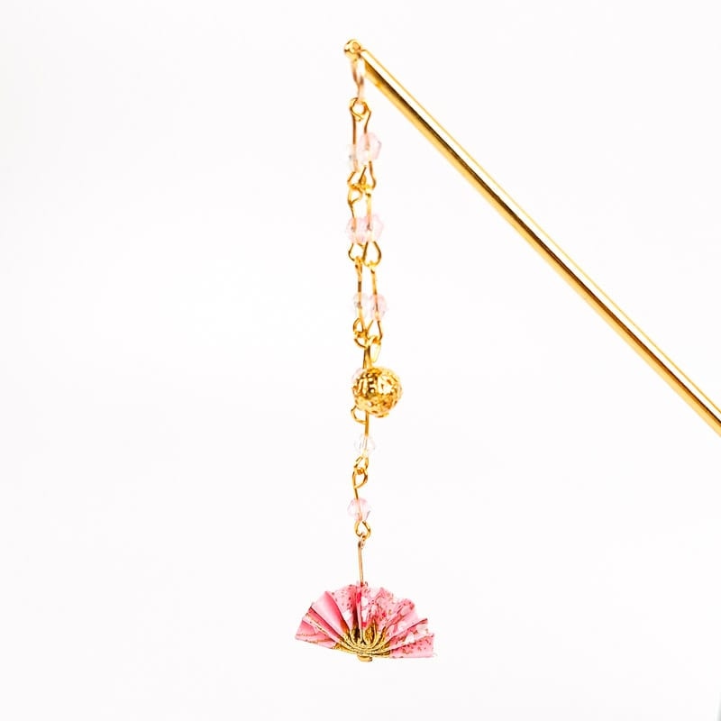 Kanzashi Japonés Abanico Rosa