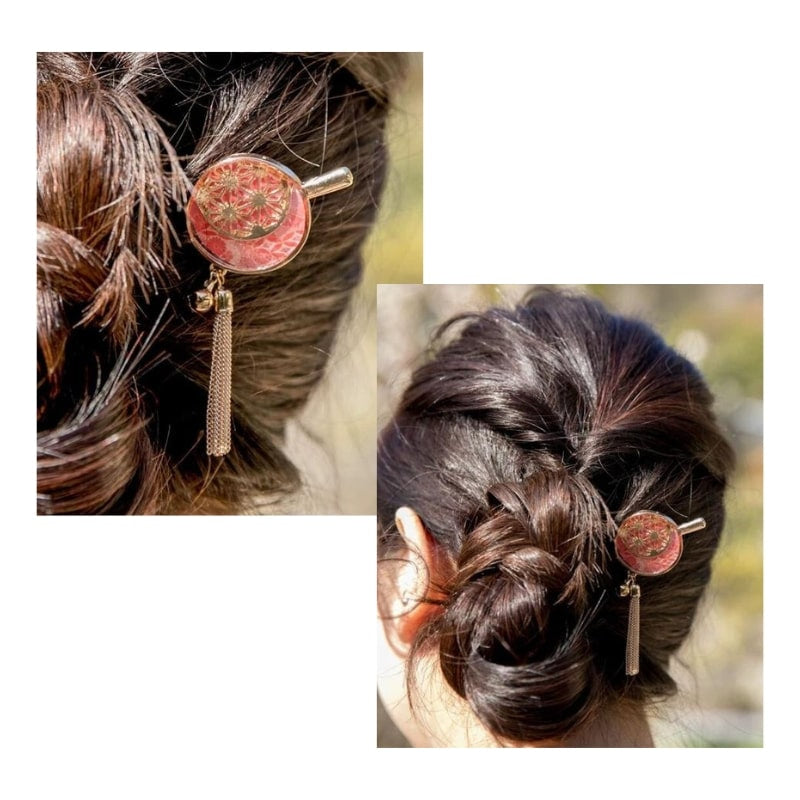 Kanzashi Japonés Asanoha Azul