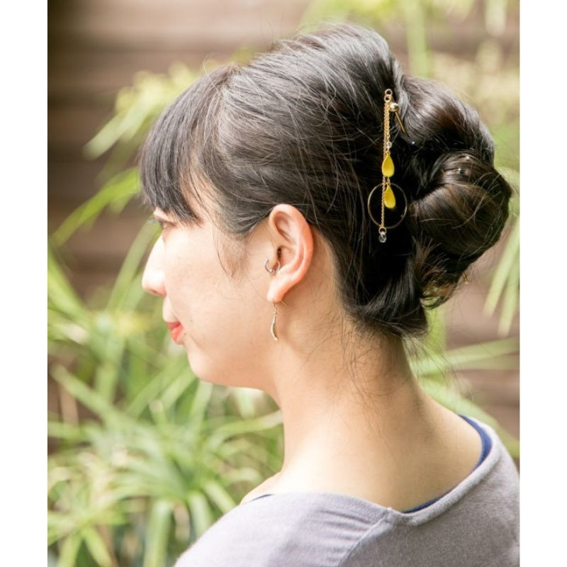 Kanzashi pétalos amarillos