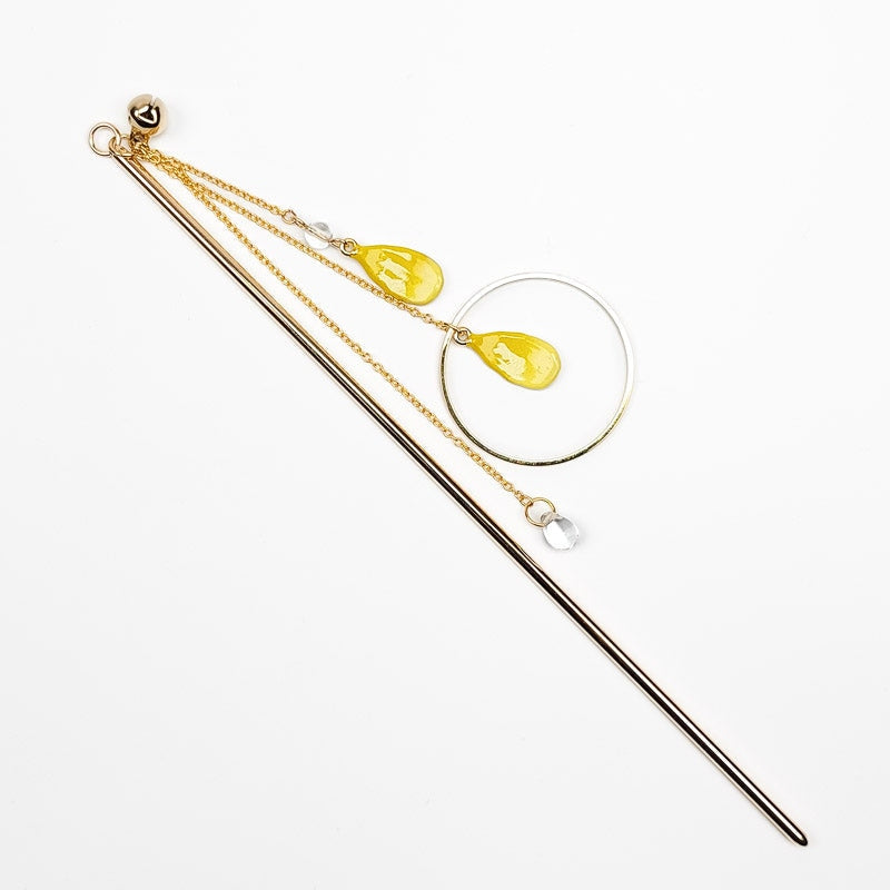 Kanzashi pétalos amarillos