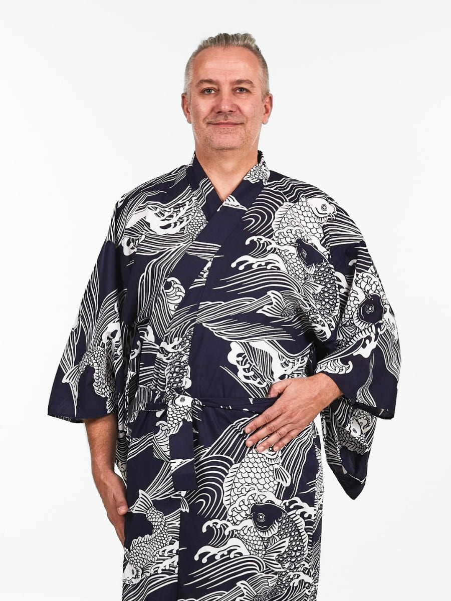 Kimono Carpa Koi Yukata Hombre