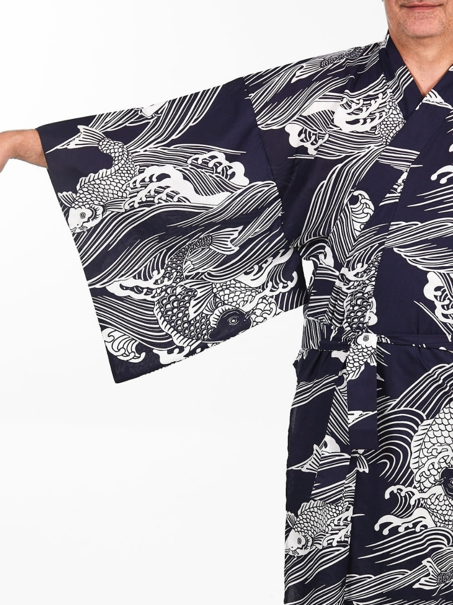 Kimono Carpa Koi Yukata Hombre