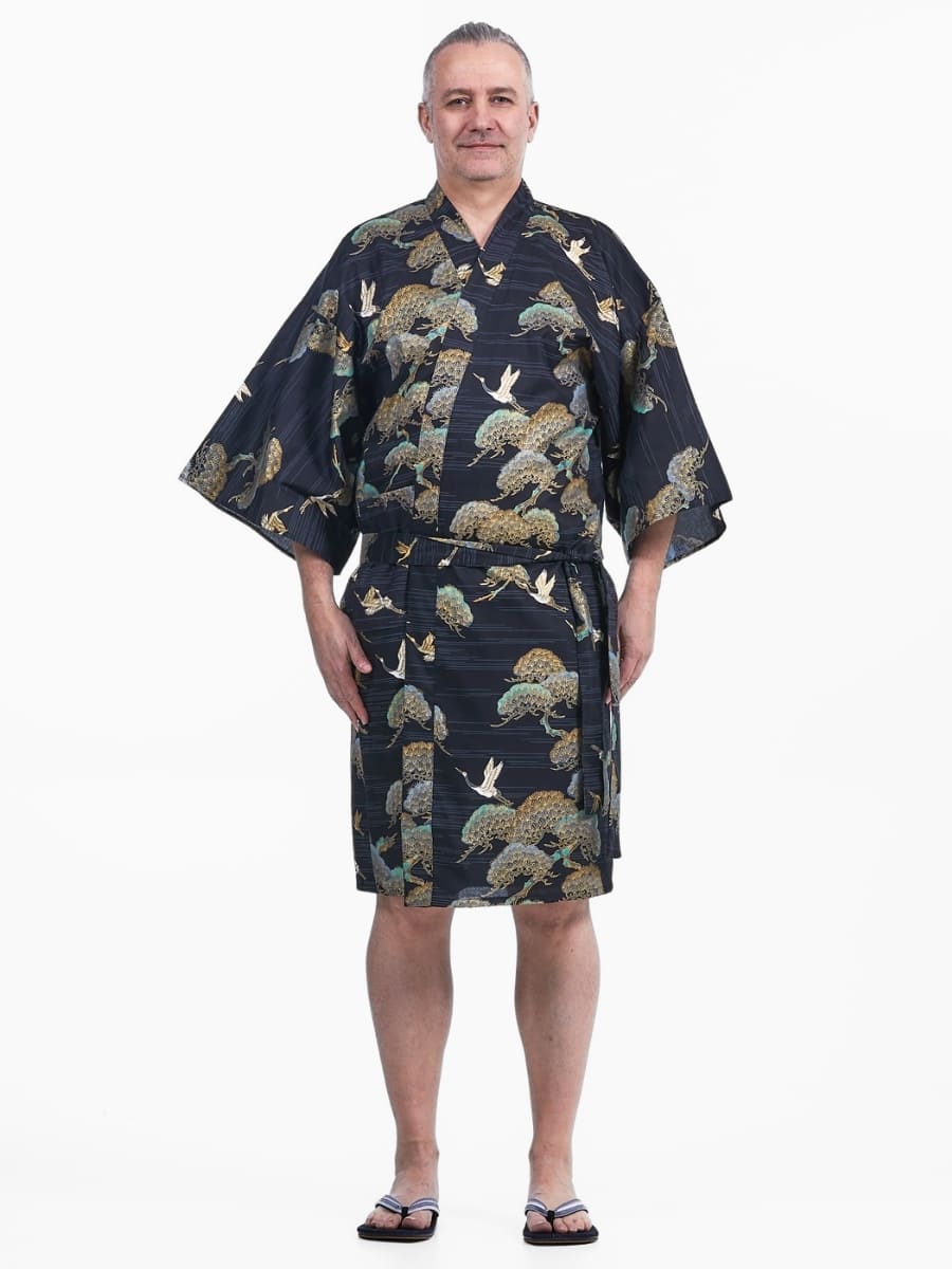 Kimono Happi Grullas y Pinos Hombre Talla única