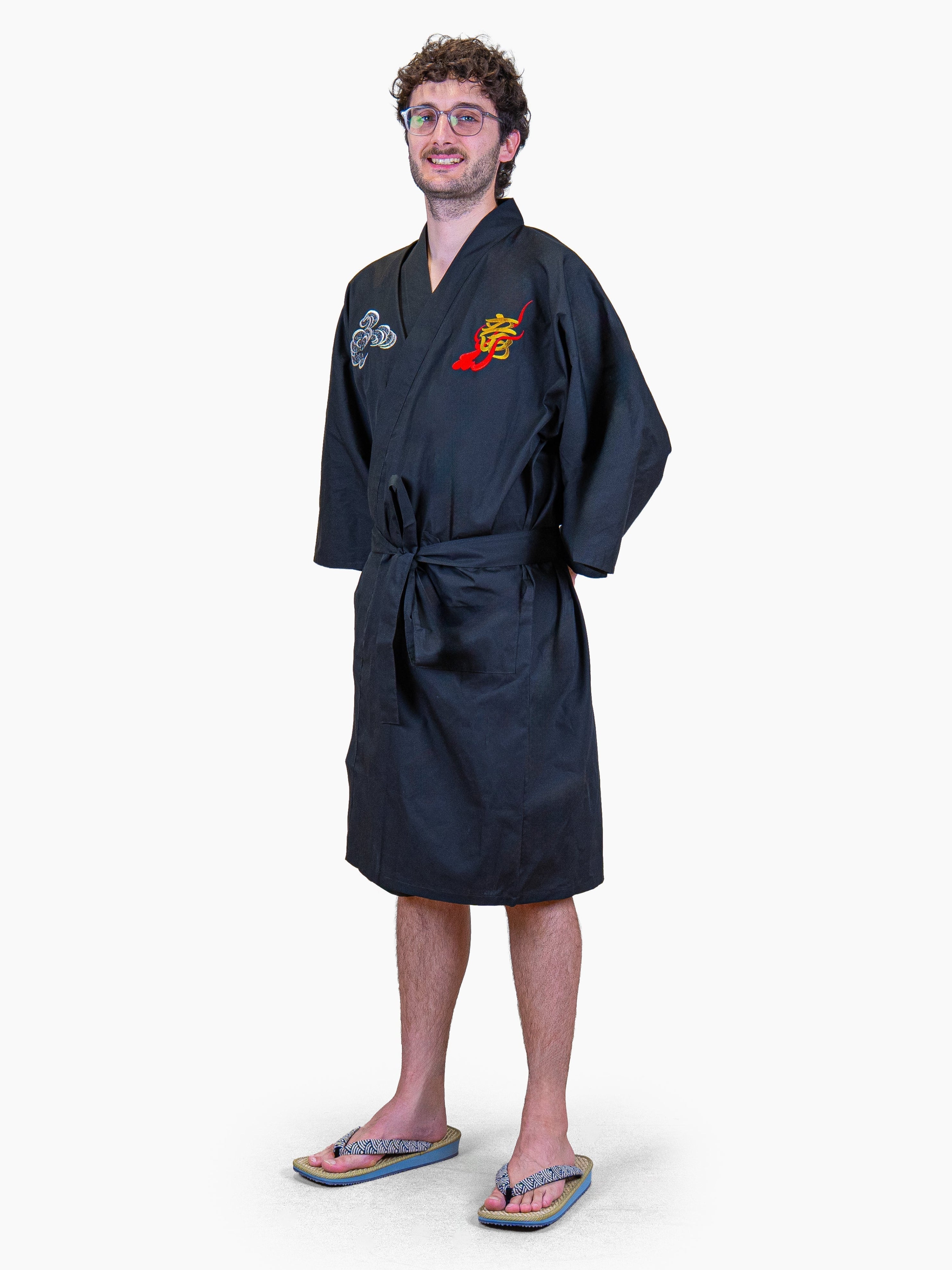 Kimono Happi Hombre Oversize – Dragón Bordado