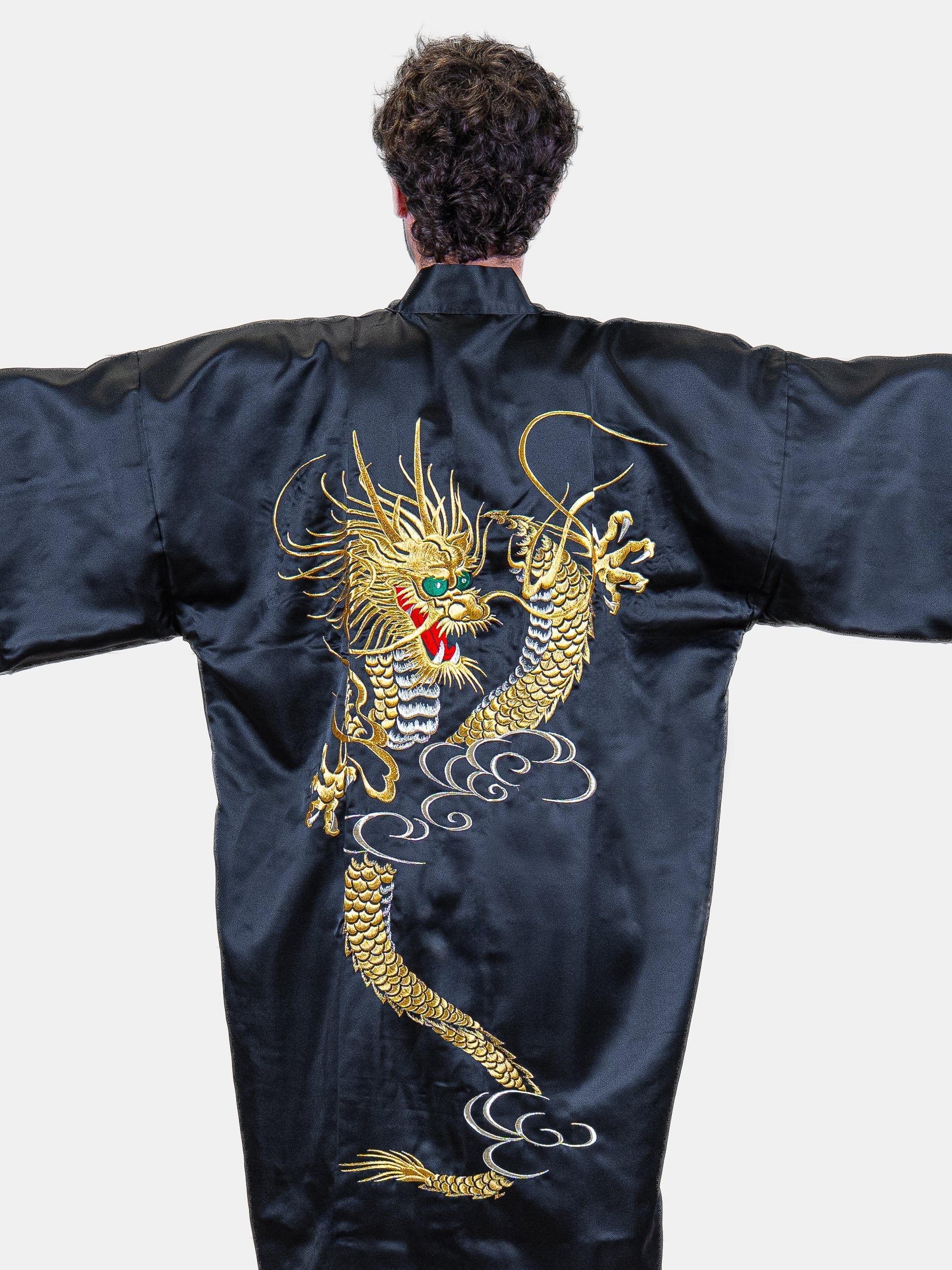 Kimono Happi Hombre Oversize – Dragón Dorado