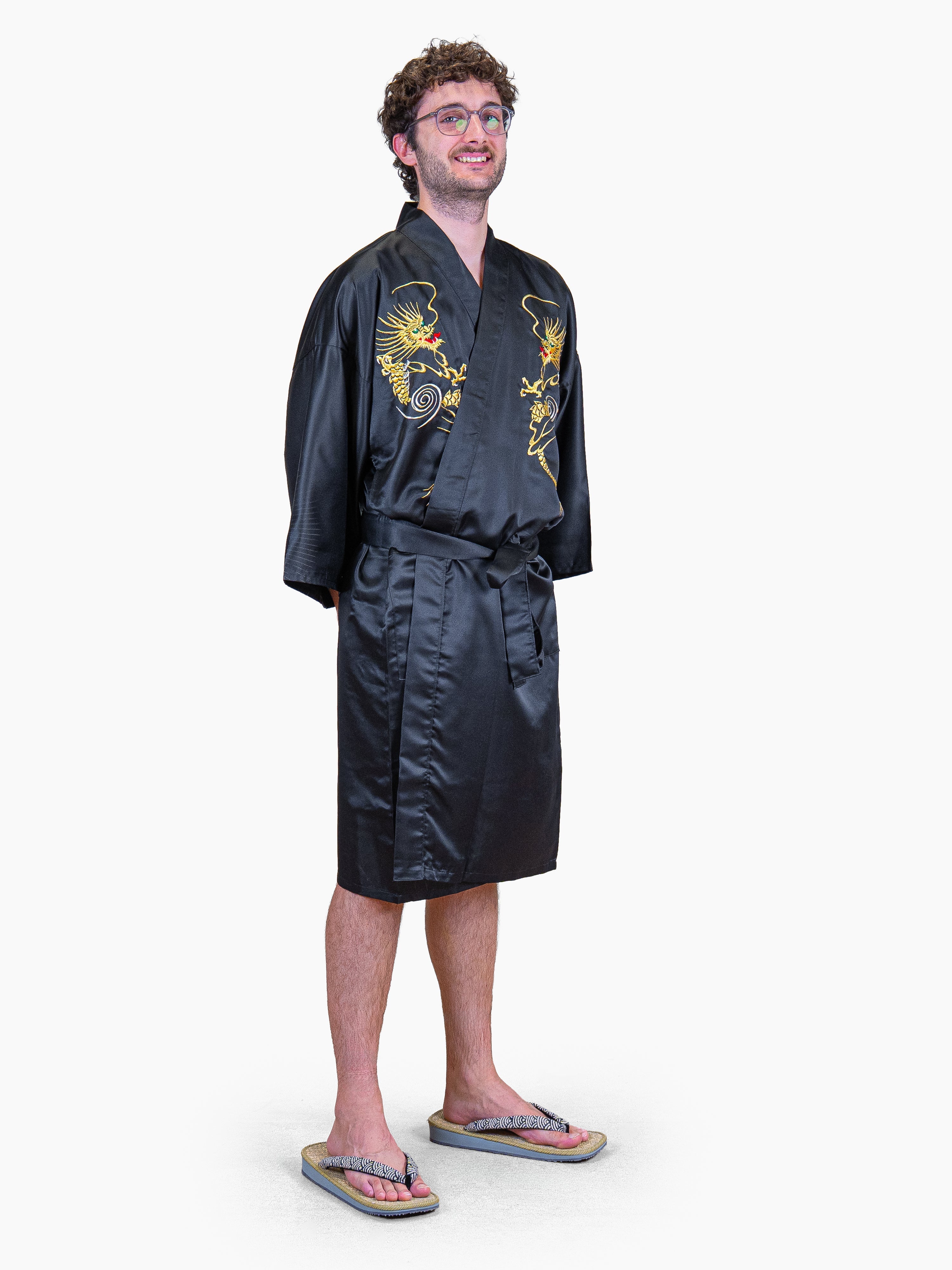 Kimono Happi Hombre Oversize – Dragón Dorado
