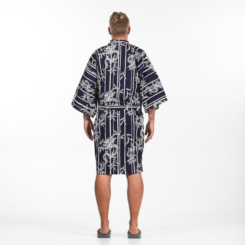 Kimono Happi de bambú y dragón para hombre - Talla única