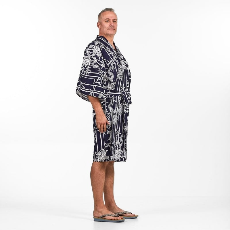 Kimono Happi de bambú y dragón para hombre - Talla única