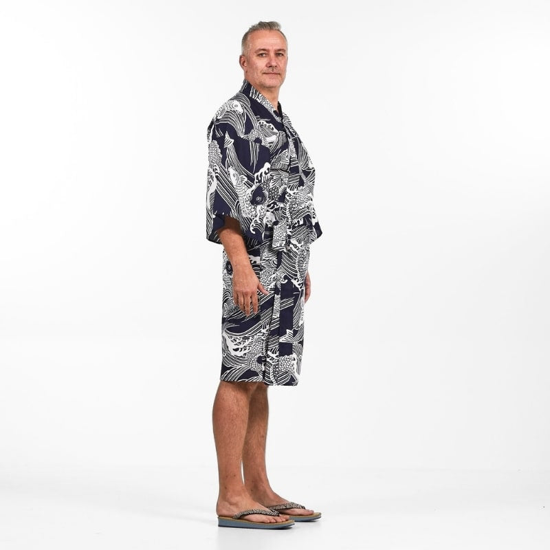 Kimono de carpa koi para hombre Happi - Talla única