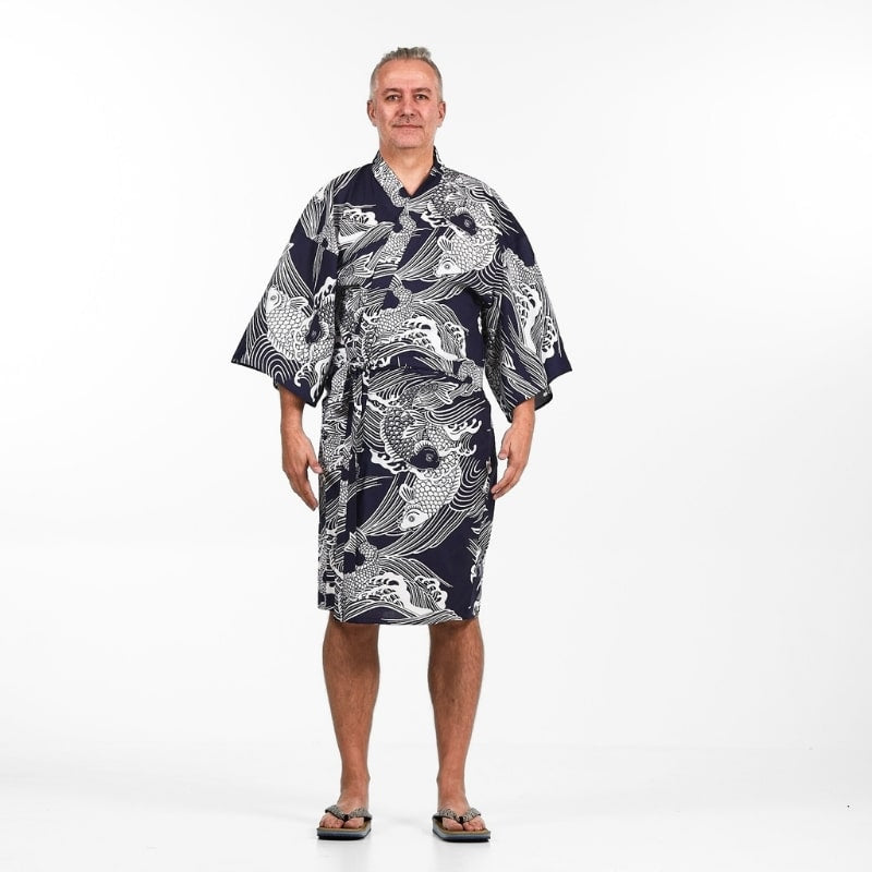 Kimono de carpa koi para hombre Happi - Talla única