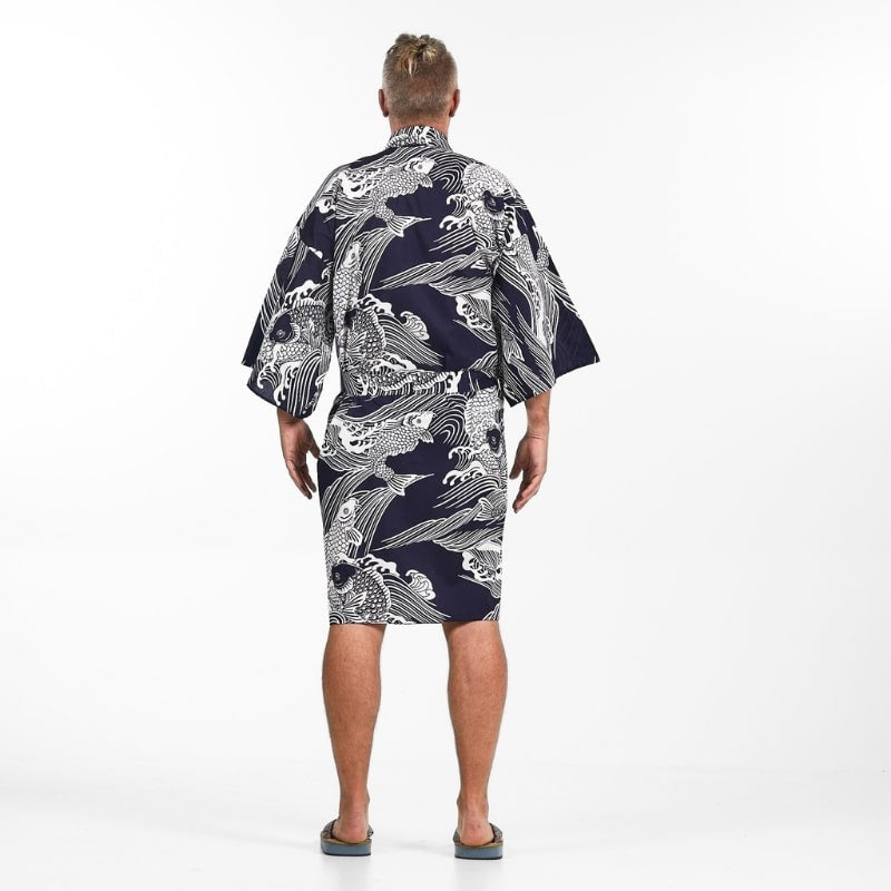 Kimono de carpa koi para hombre Happi - Talla única