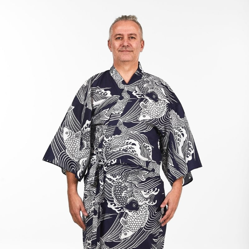 Kimono de carpa koi para hombre Happi - Talla única