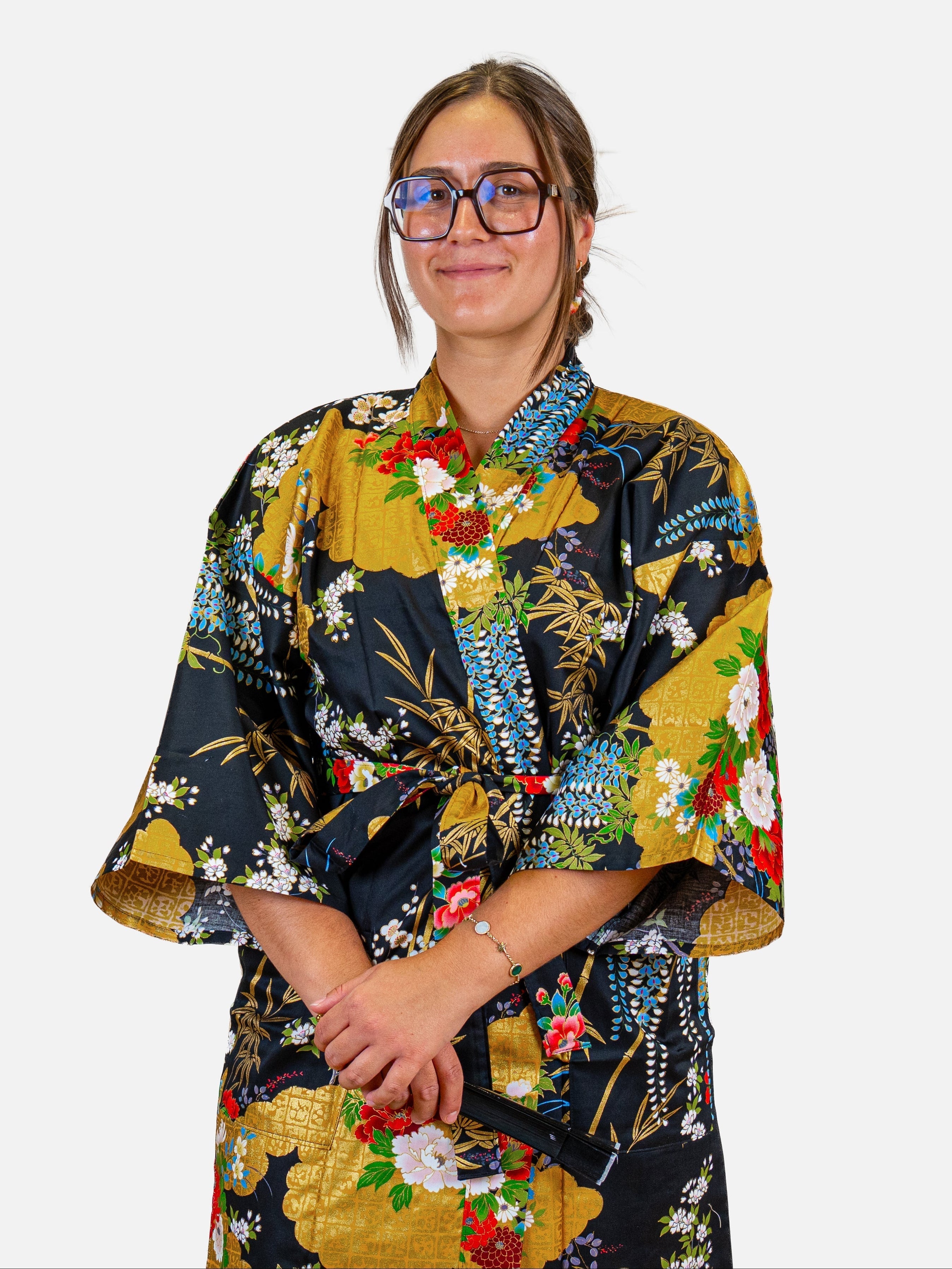 Kimono Happi Mujer – Botan Dorado