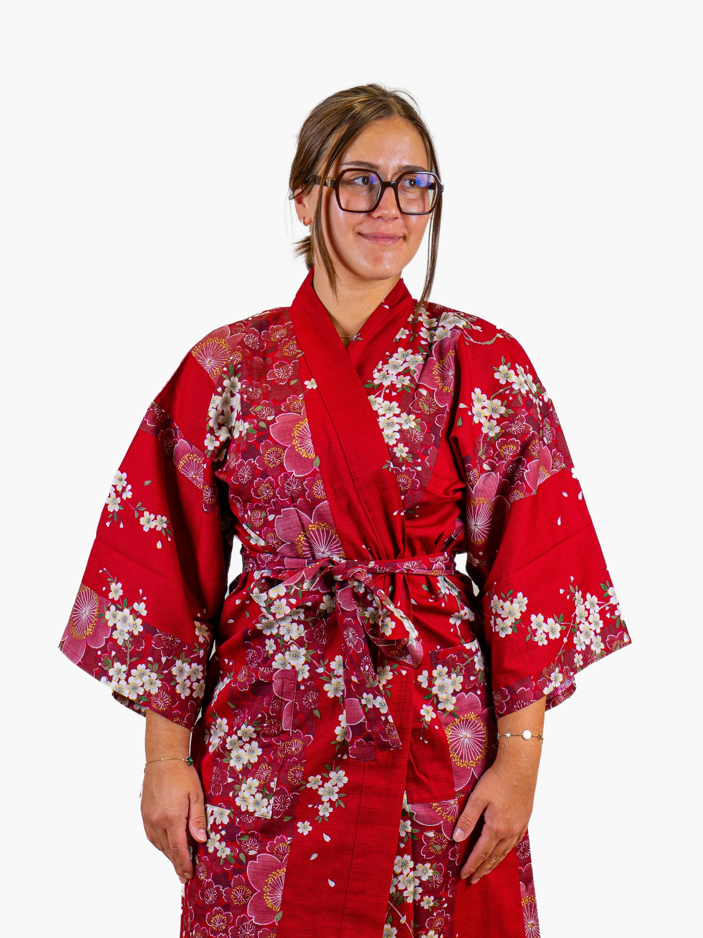 Kimono Happi Mujer – Sakura Rojo
