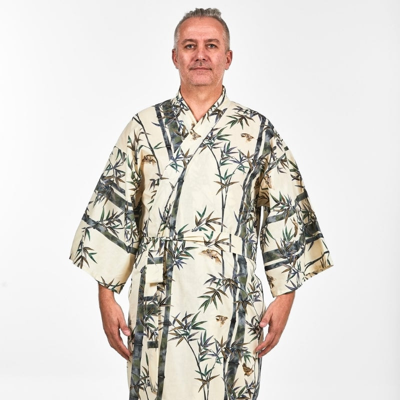 Kimono japonés de bambú para hombre - Talla única