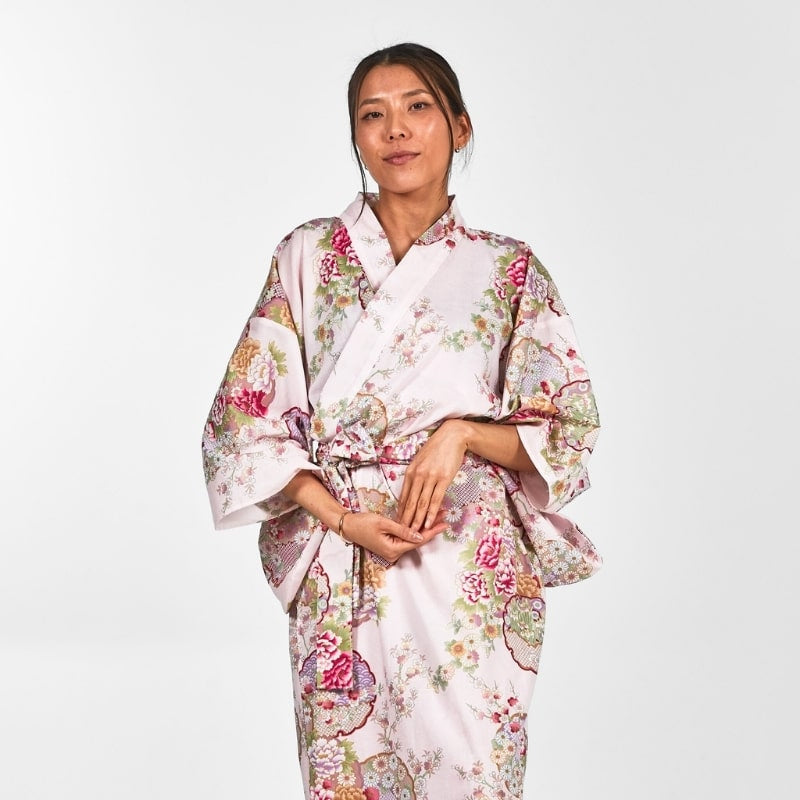 Kimono japonés Maru Mon para mujer - Talla única