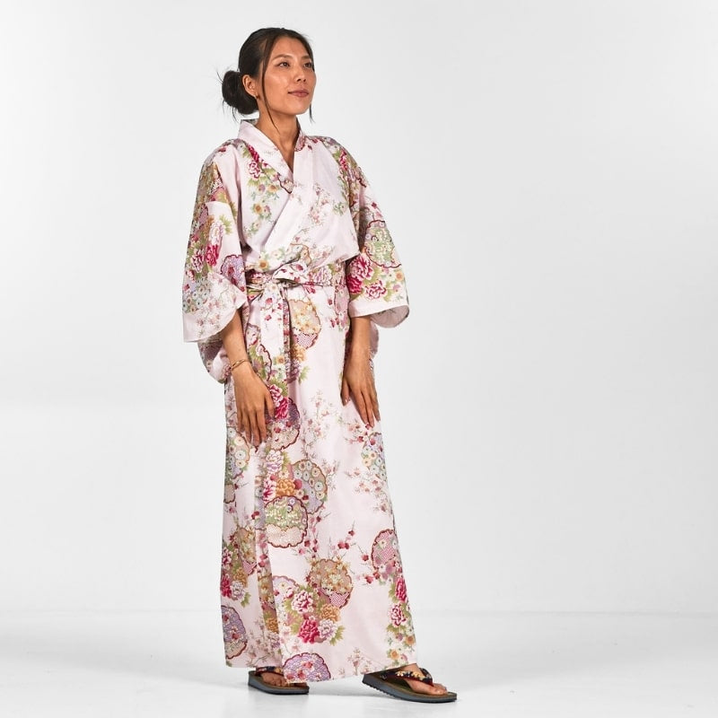 Kimono japonés Maru Mon para mujer - Talla única