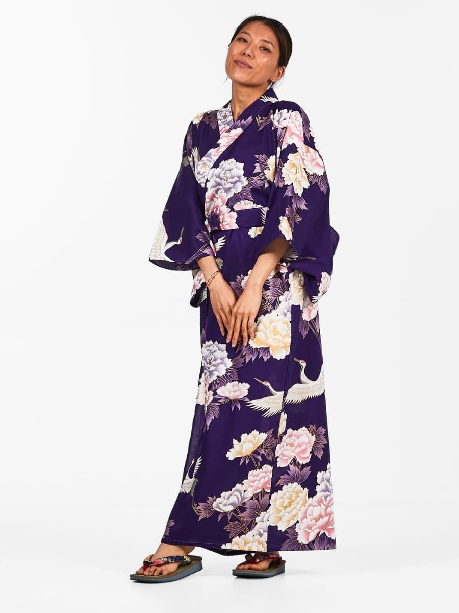 Kimono Japonés Botan to Tsuru Mujer Talla única