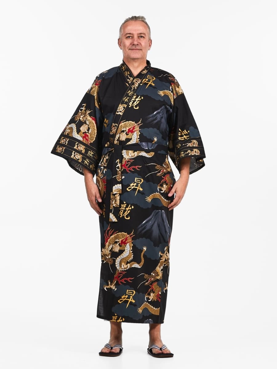 Kimono Japonés Dragón Hombre Talla única