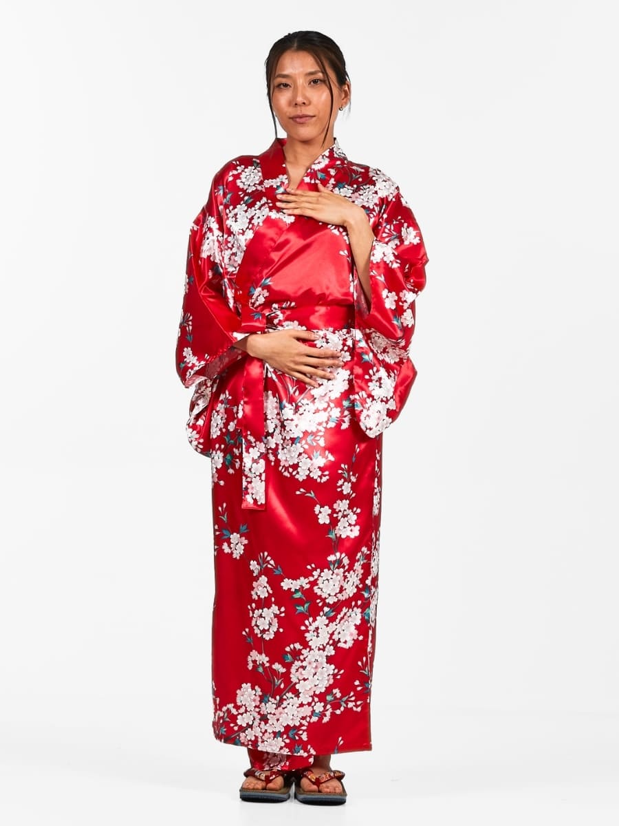 Kimono Japonés Flor de Cerezo Mujer Talla única