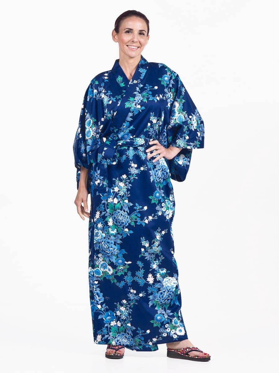 Kimono Japonés Hana Azul Mujer Talla única