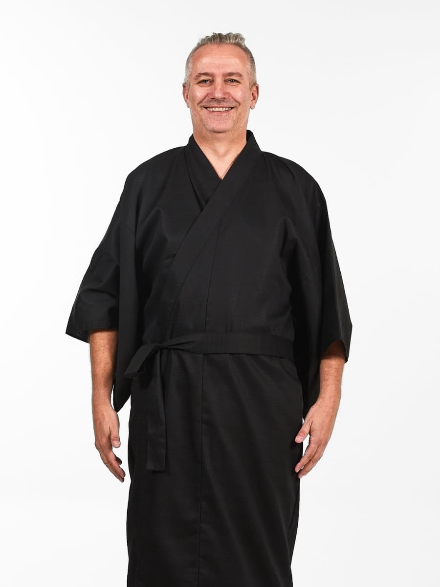 Kimono Japonés Hombre Negro Talla única