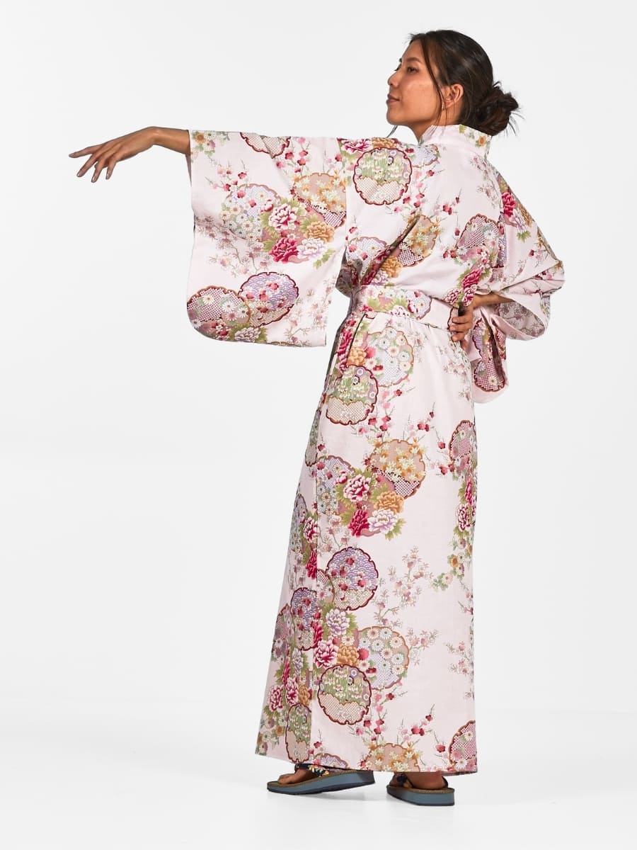 Kimono Japonés Maru Mon Mujer Talla única