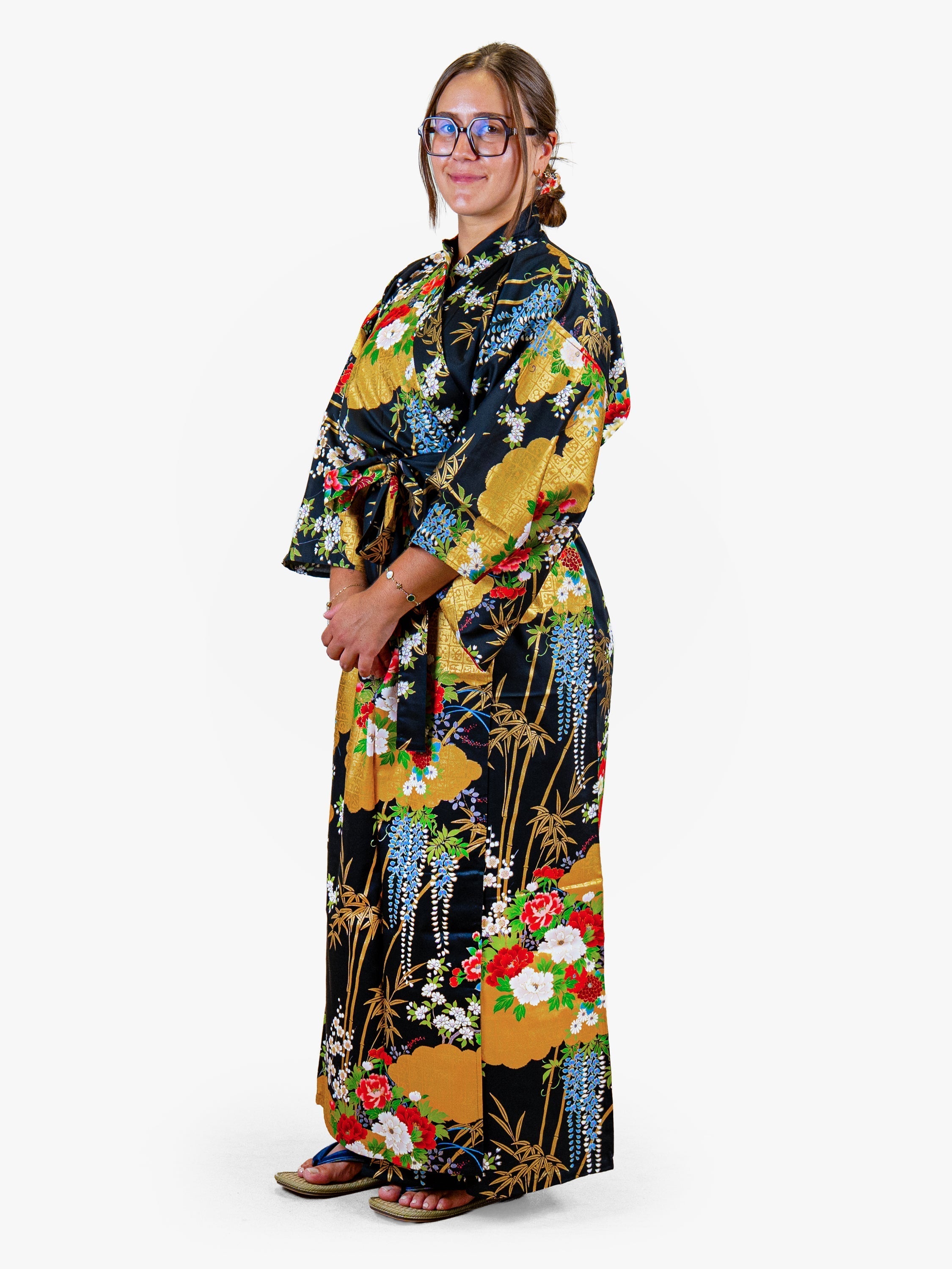 Kimono Japonés Mujer – Botan Dorado