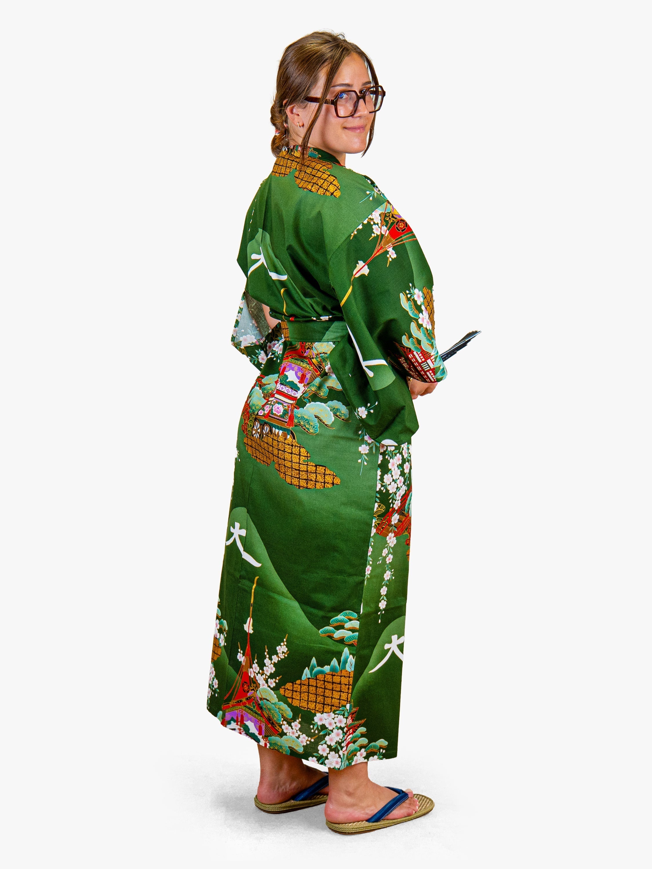 Kimono Japonés Mujer – Guruma Verde