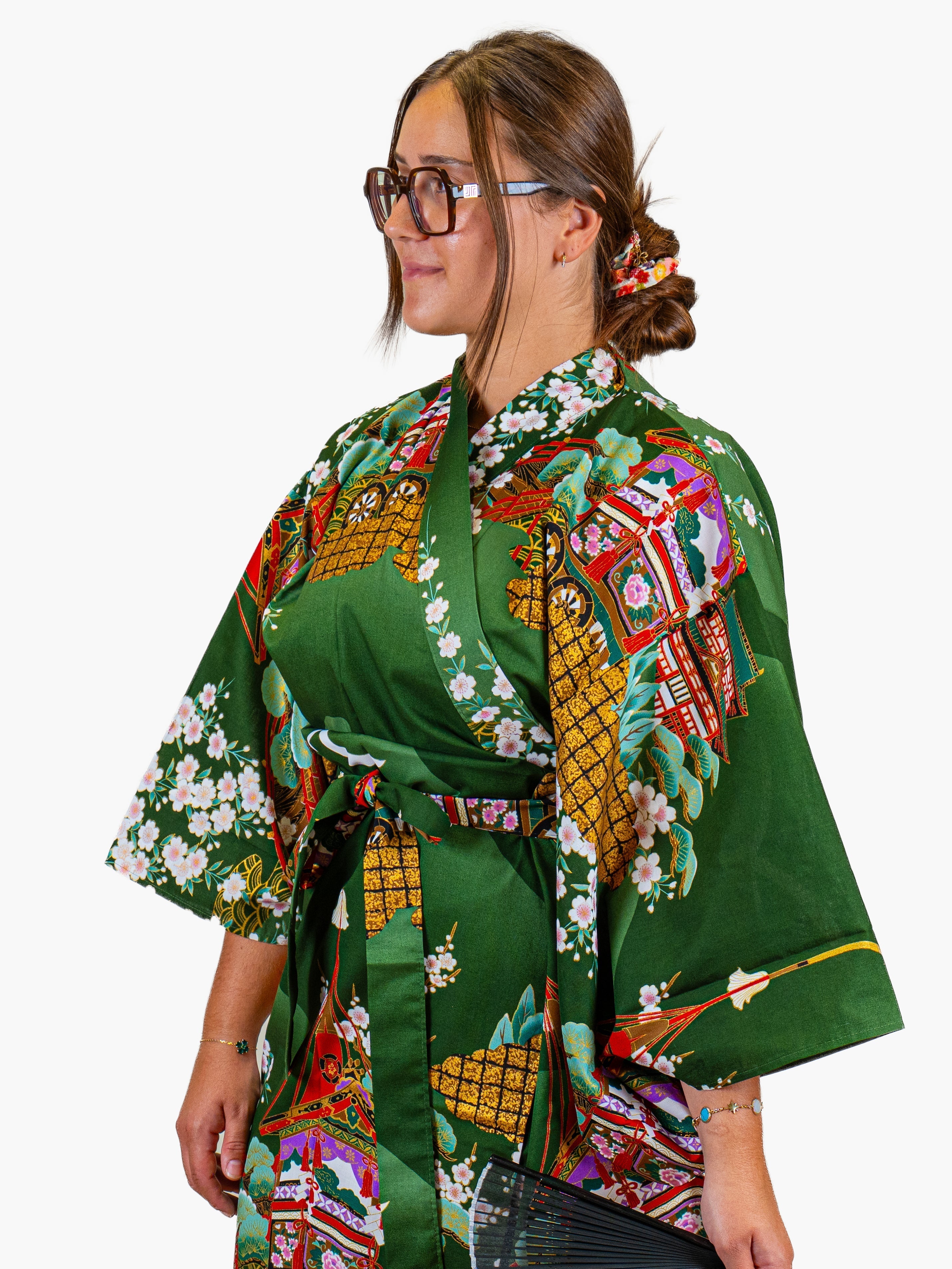 Kimono Japonés Mujer – Guruma Verde