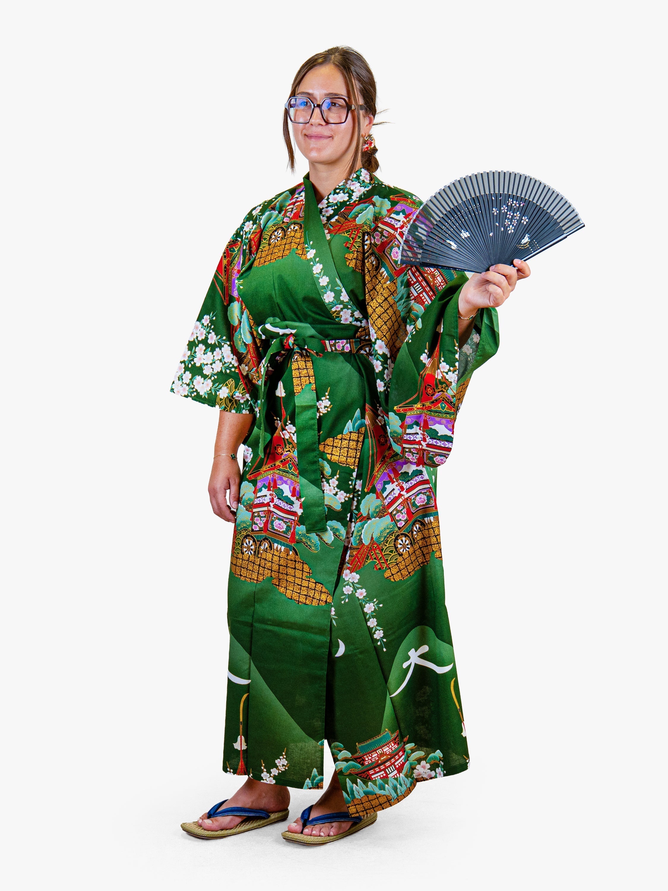 Kimono Japonés Mujer – Guruma Verde