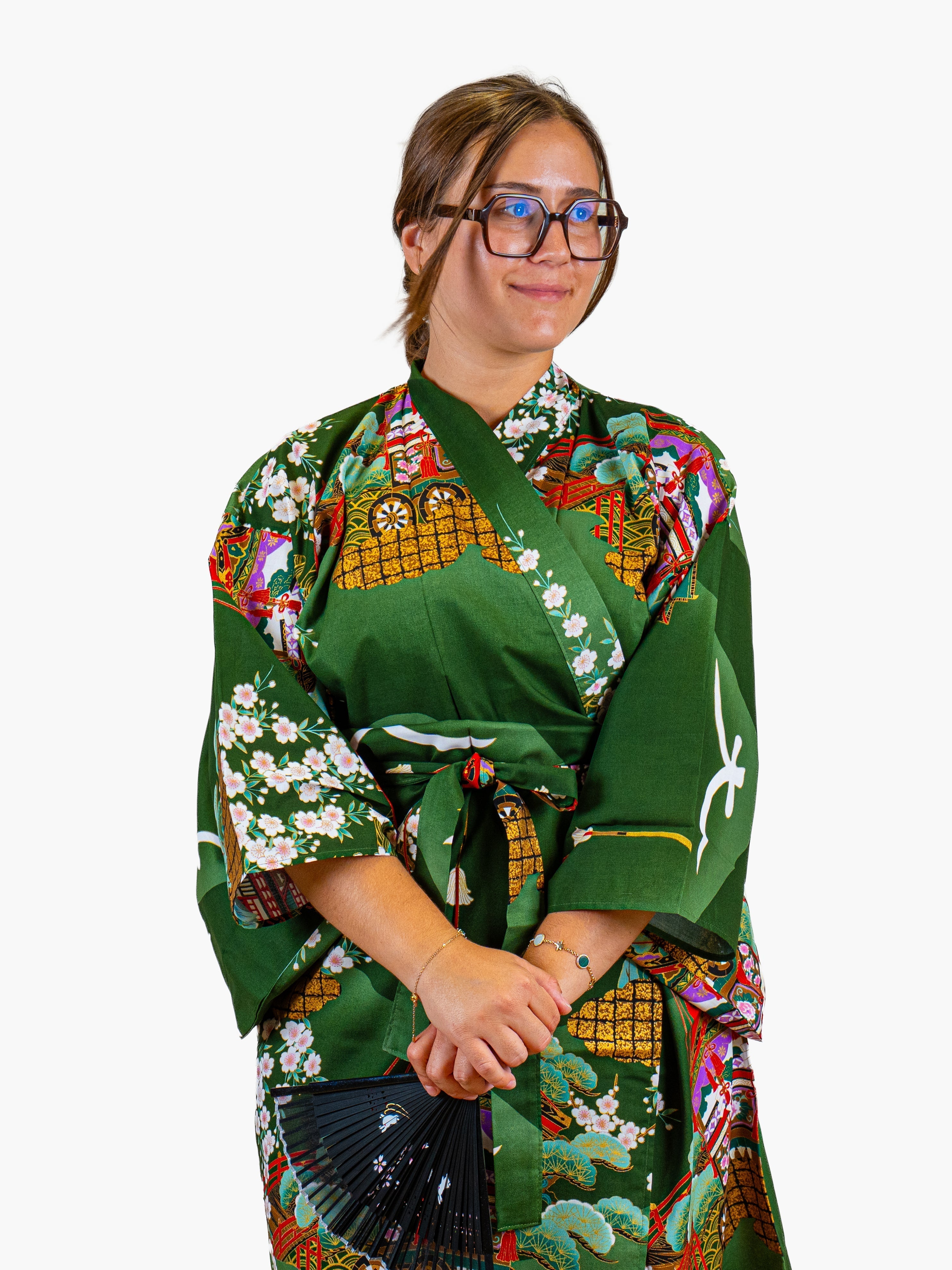Kimono Japonés Mujer – Guruma Verde