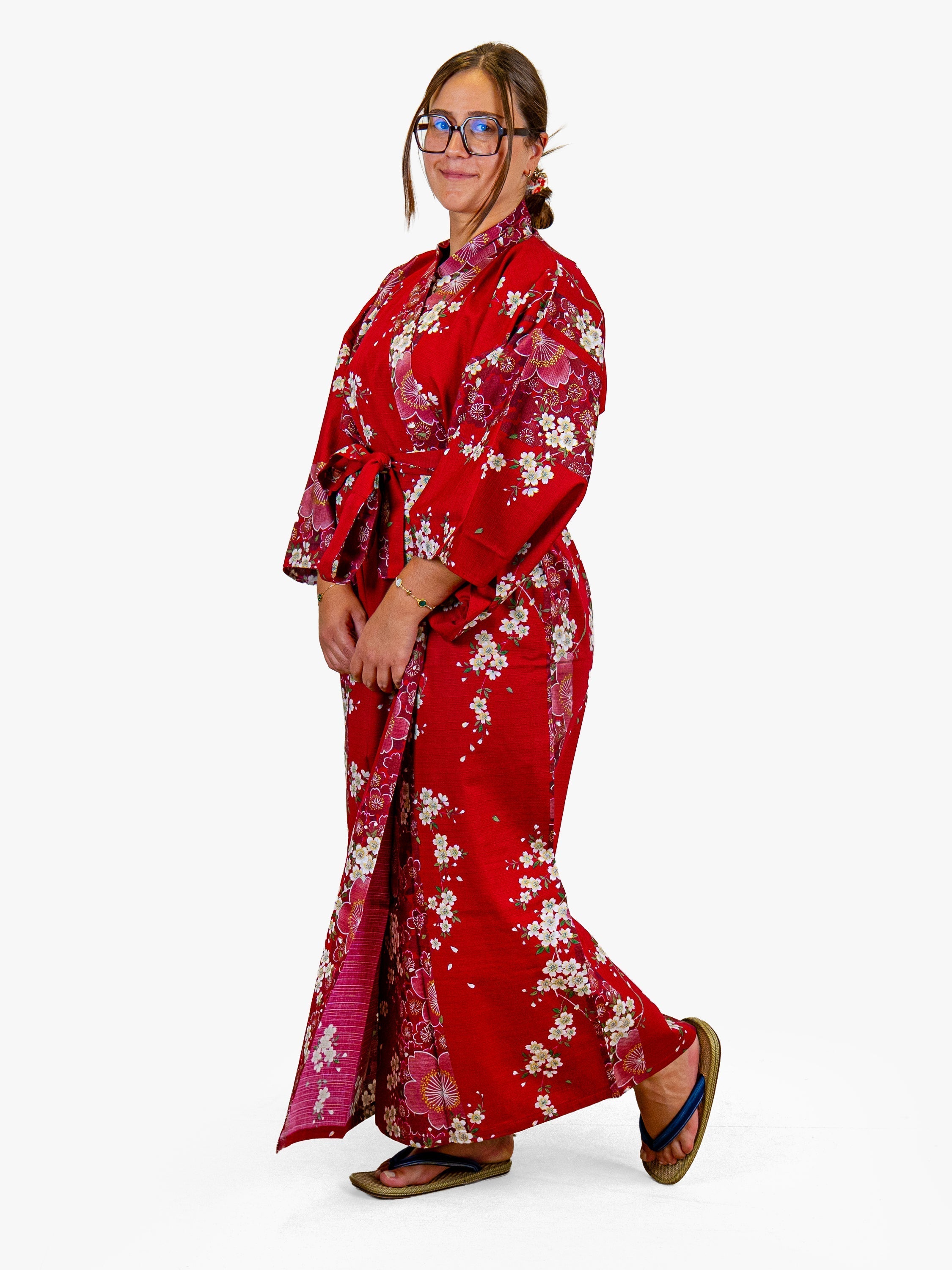 Kimono Japonés Mujer – Sakura Rojo