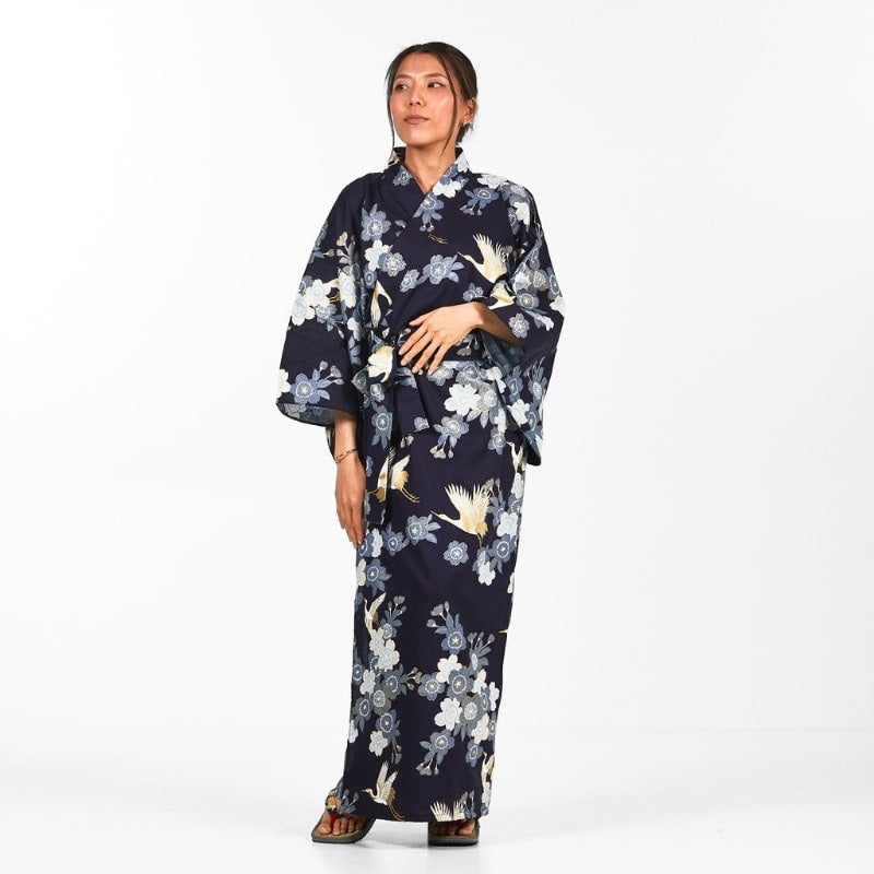 Yukata Kimono de Mujer Sakura to Tsuru - M