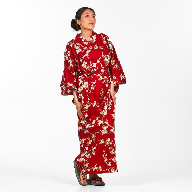 Kimono Shiraume Yukata para Mujer - M