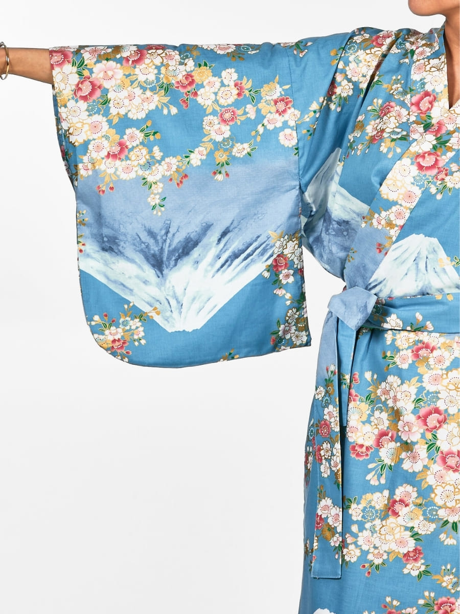 Kimono Yukata Fujisan no Sakura Mujer